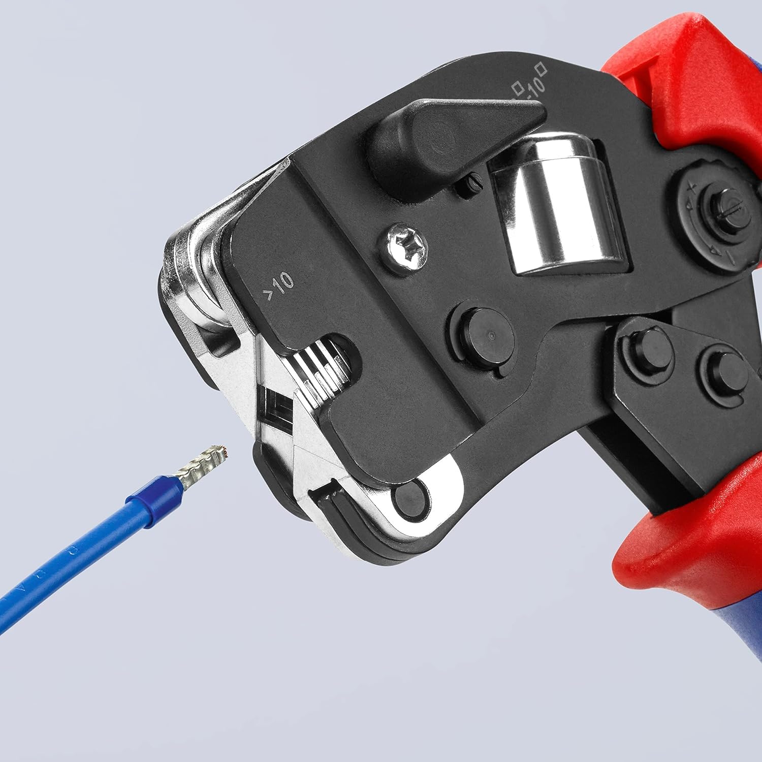 KNIPEX Selbsteinstellende Crimpzange für Aderendhülsen mit Fronteinführung in Blistermit Mehrkomponenten-Hüllen 190 mm, 97 53 09 SB