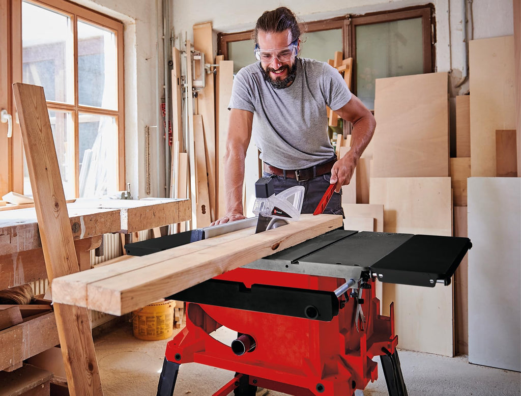 Einhell Tischkreissäge TC-TS 2225 U (2200 W, 80 mm Schnitthöhe, Ø 254 mm Sägeblatt, Tischverbreiterung, Winkelanschlag, Parallelanschlag, Schiebestock, Untergestell)