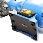 Wiltec Poliermaschine 750W mit 2 Polierscheiben Ø 200mm, 2950 U/min, Doppelschleifer mit robustem Gehäuse aus Guss und Standfuß