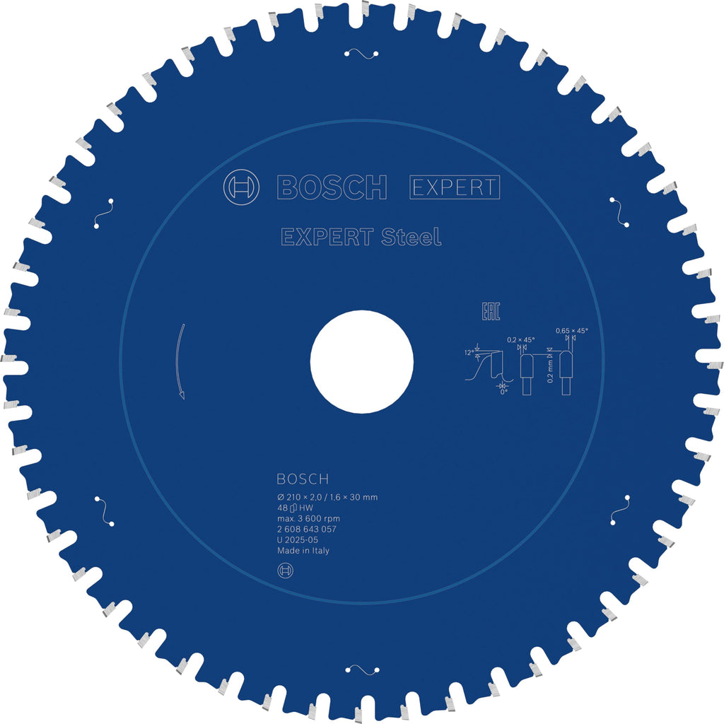 Bosch Accessories Bosch Professional 1x Kreissägeblatt Expert for Steel (für Stahl, Sägeblatt Ø 210 x 30 x 2,0 mm, 48 Zähne, Zubehör Kreissäge)