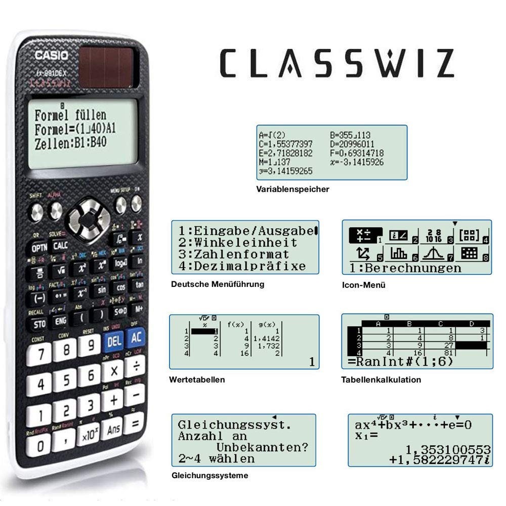 Casio FX-991DE X ClassWiz Scientific Calculator with Natural Display, Schwarz, Technisch-Wissenschaftlich