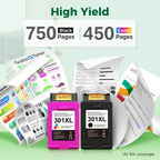 swiss toner 301XL 301 XL Patronen Kompatibel für HP 301 Druckerpatronen Multipack Schwarz und Farbe für HP Envy 4500 5530 Deskjet 3050 2540 2050 Officejet 2620 4630 (2-Pack)