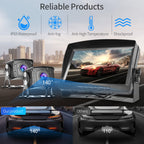 Hodozzy Dual Backup Kamera Rückfahrkamera System, Videoaufzeichnung 9 Zoll LCD Monitor DVR, IP69 Wasserdicht Vollfarb-Nachtsicht Auto Kamera mit 2*10m Kabel für LKW/Anhänger/Bus/Van/Wohnmobil 12V-35V