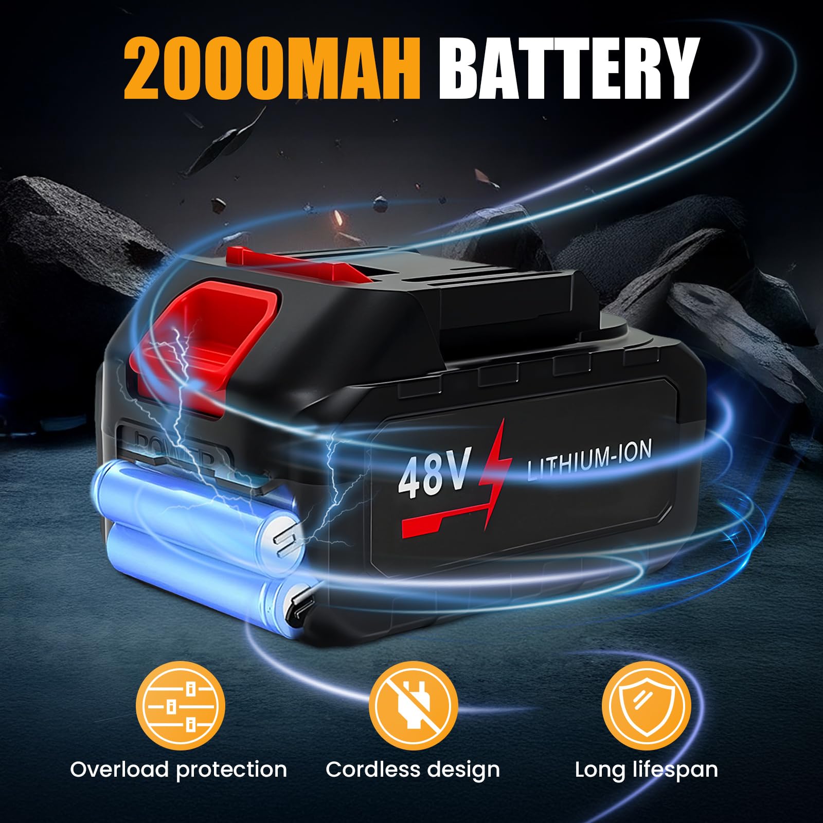 Schlagschrauber Akku 500Nm für Makita 18V Batterie 3000RPM mit 2 * 2,0Ah Akku 1/2 Zoll Bürstenloser mit 6 Schlagbuchsen für Schraube und Mutter Auto LKW Reifen Removal