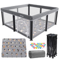 laufstall baby faltbar mit Matte,127x127,zusammenklappbarer Laufstall für Babys und Kleinkinder,Sicherheitslaufstall für Kinder im Innen-und Außenbereich,tragbarer Reiselaufstall und 50 Ozeanbällen