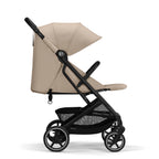 Cybex Gold Kinderwagen Beezy mit One-Pull Harness, Ab Geburt bis ca. 4 Jahre (max. 22 kg), Kompakt und ergonomisch, Almond Beige (Beige mit schwarzem Rahmen)