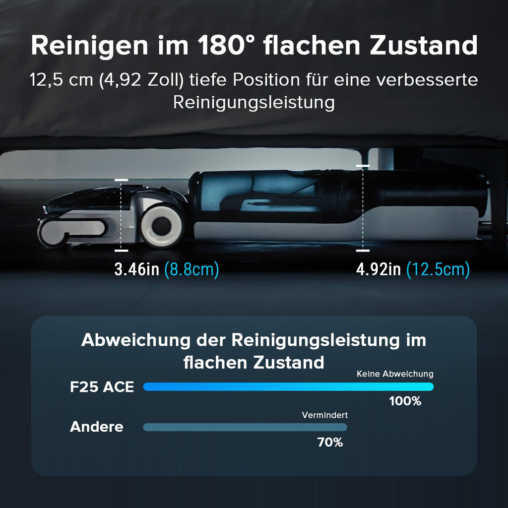 roborock F25 ACE Combo Nass Trockensauger, 5-in-1 Kabelloser Staubsauger, 20.000 Pa Absaugleistung, 90°C Hochtemperatur Selbstreinigung, für Nasse und Trockene Verschmutzungen