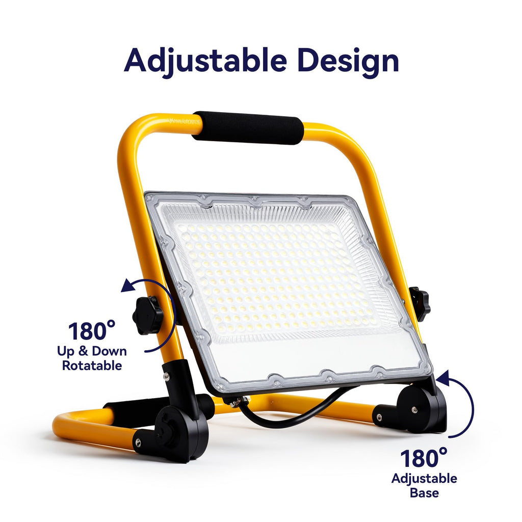 OUSIDE 200W LED Baustrahler mit Stativ und 4 Meter 3G 0,75 mm² VDE-Gummikabel, IP66 Wasserdichter Arbeitsscheinwerfer für Werkstatt,Wartung oder Baustelle, 6500K Kaltes Weißes Licht,20000 Lumen