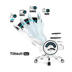 Diablo Gaming Stuhl X-Horn 2.0 Bürostuhl Gamer Chair Schreibtischstuhl 3D Armlehnen Ergonomisches Design Nacken/- Lendenkissen Kunstleder Wippfunktion Weiß King (XL)