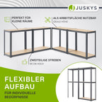 Juskys 2er-Set Lagerregal Easy 2X 160x80x40cm (HxBxT) - 640kg Traglast - 8 Böden - Metall Schwerlastregal Kellerregal Steckregal Regal Regalsystem Metallregal Grau