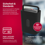 OLYMPIA PS 54 CC Pro Aktenvernichter | Papierschredder mit Partikelschnitt 4×38 mm | Schredder Aktenvernichter für Home Office | Shredder Papier 8-Blatt | Mit universal Aufsatz | Paper Shredder