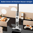 JONR ED12 Nass Trockensauger Akku, Selbstreinigung, Saug Wisch Staubsauger, Saugwischer Kabellos, Kantenreinigungsbürste 6mm, 850mL Wassertank, Anti-Verwirrungs-Haar für Harte Boden, Tierhaare