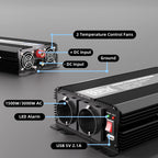 ERAYAK Spannungswandler 12v 230v 1500W/3000W KFZ Wechselrichter Power Solar Inverter DC AC Steckdose Umwandler Stromwandler Fahrzeuge Wohnwagen Auto Modifizierte Sinus Sine Wave