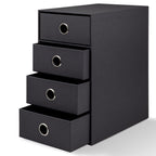 Rössler SOHO 4er Schubladenbox aus Papier | Büro Organizer Schreibtisch | Schubladen Organizer Büro Zubehör & Bürobedarf | Schreibtisch Organizer Box | 18 x 25 x 32 cm | 1 Stück | Farbe: Schwarz