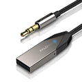 Palovue Bluetooth 5.0 Receiver, Wireless Car Kit for Music Streaming and Hands-Free Calling for Car/Home Stereo with 3.5-mm Aux Port, No Charging Required