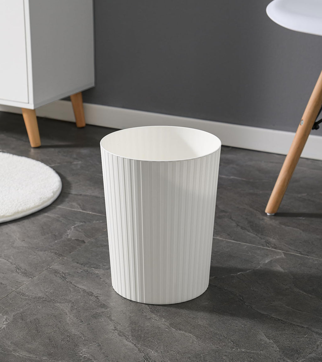 Cetomo 7.2L*3 Mülleimer, Abfalleimer, Müllbehälter, Papierkorb, Abfallbehälter, Plastikmülleimer für Papierabfall, Büro, Schlafzimmer, Kunststoff (PP), Weiß, 7.2L - 3er Pack