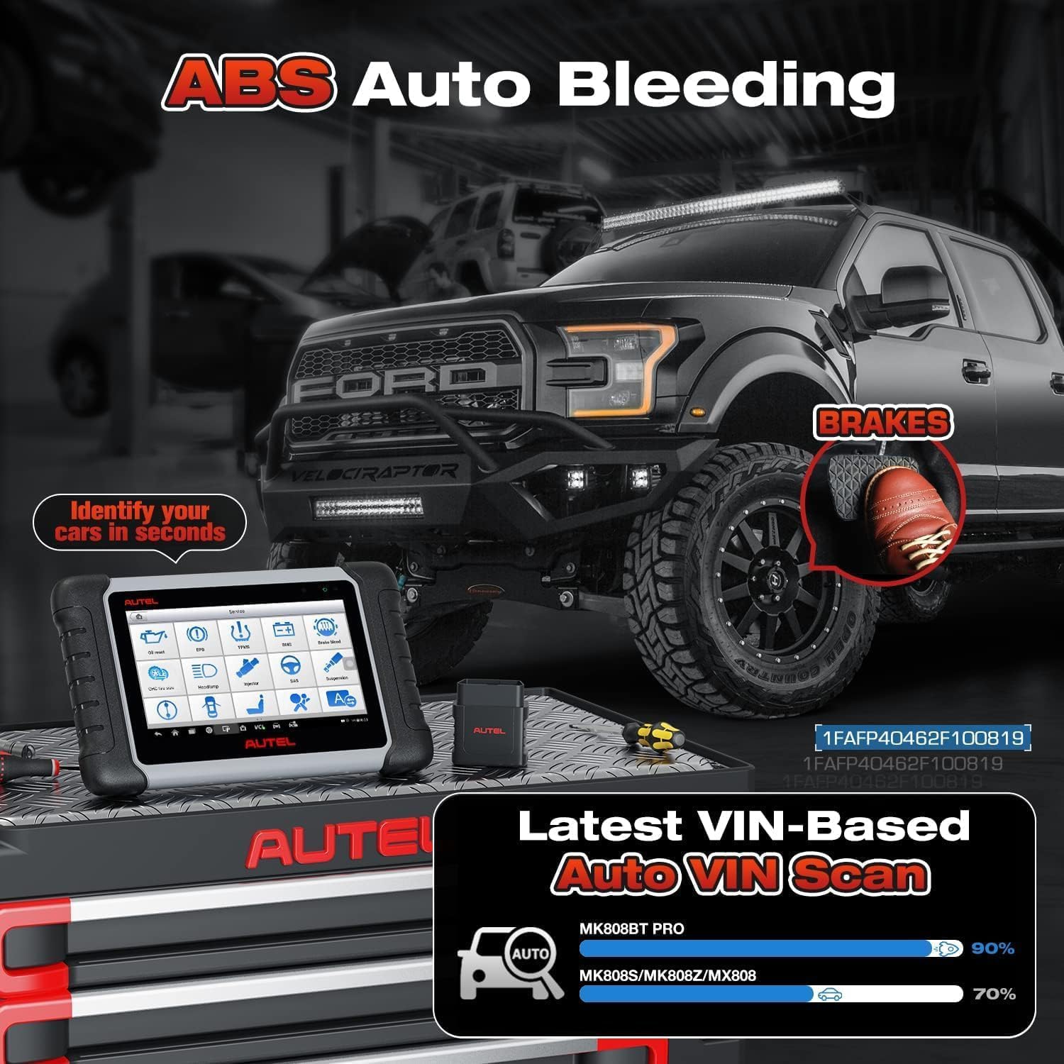 Autel MaxiCOM MK808BT PRO OBD2 Diagnosegerät Auto, 2026 Wireless Ver. von MK808S/ MK808/ MX808S, Bidirektional wie MK900/ MK900BT/ MK808BT Diagnosegerät, Aller Systeme, 28+ Service, Funktion mit BT506