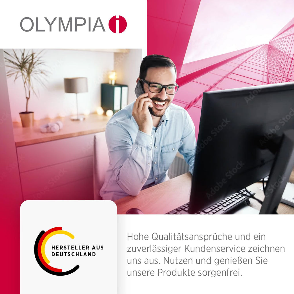 Olympia A210 4in1 Laminiergerät A4 | Laminierset A4 | Laminator | Schnelles Aufwärmen | Laminiermaschine, Papierschneider & Eckrunder | Ideal für Büro Schule & Heimgebrauch | Inkl. 15 Folien