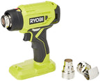 RYOBI 18 V ONE+ Akku-Heißluftgebläse R18HG-0 (Luftstrom 170l/min, Hitzegrad bis 470°, LED-Beleuchtung, mit Zwei Düsen, ohne Akku)