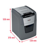 Rexel Optimum AutoFeed+ 90X Automatischer Aktenvernichter, 90 Blatt automatisch, Sicherheitsstufe P4, Partikelschnitt, für Zuhause / Home Office, 34 Liter Abfallbehälter, 2020090XEU