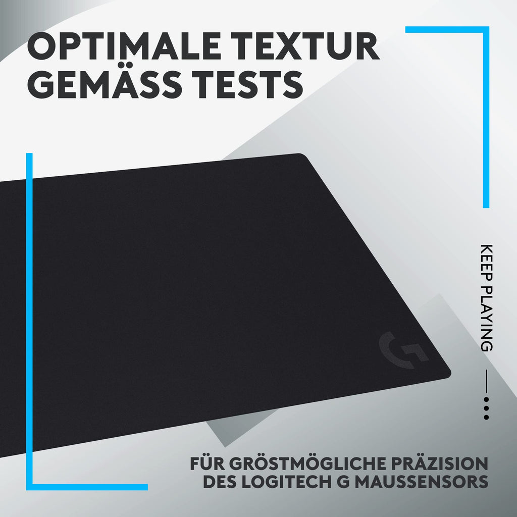 Logitech G G840 Extra Großes Gaming-Mauspad, optimiert für Gaming-Sensoren, mäßige Oberflächenreibung, rutschfeste Mausmatte, Mac- und PC-Gaming-Zubehör, 900 x 400 x 3 mm