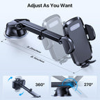 Miracase Handyhalterung Auto[Verbesserter Saugnapf&Metall-Doppelhaken] Handyhalter Auto Lüftung Armaturenbrett Windschutzscheibe, KFZ Handy Halterung für iPhone Samsung Galaxy Alle Smartphones