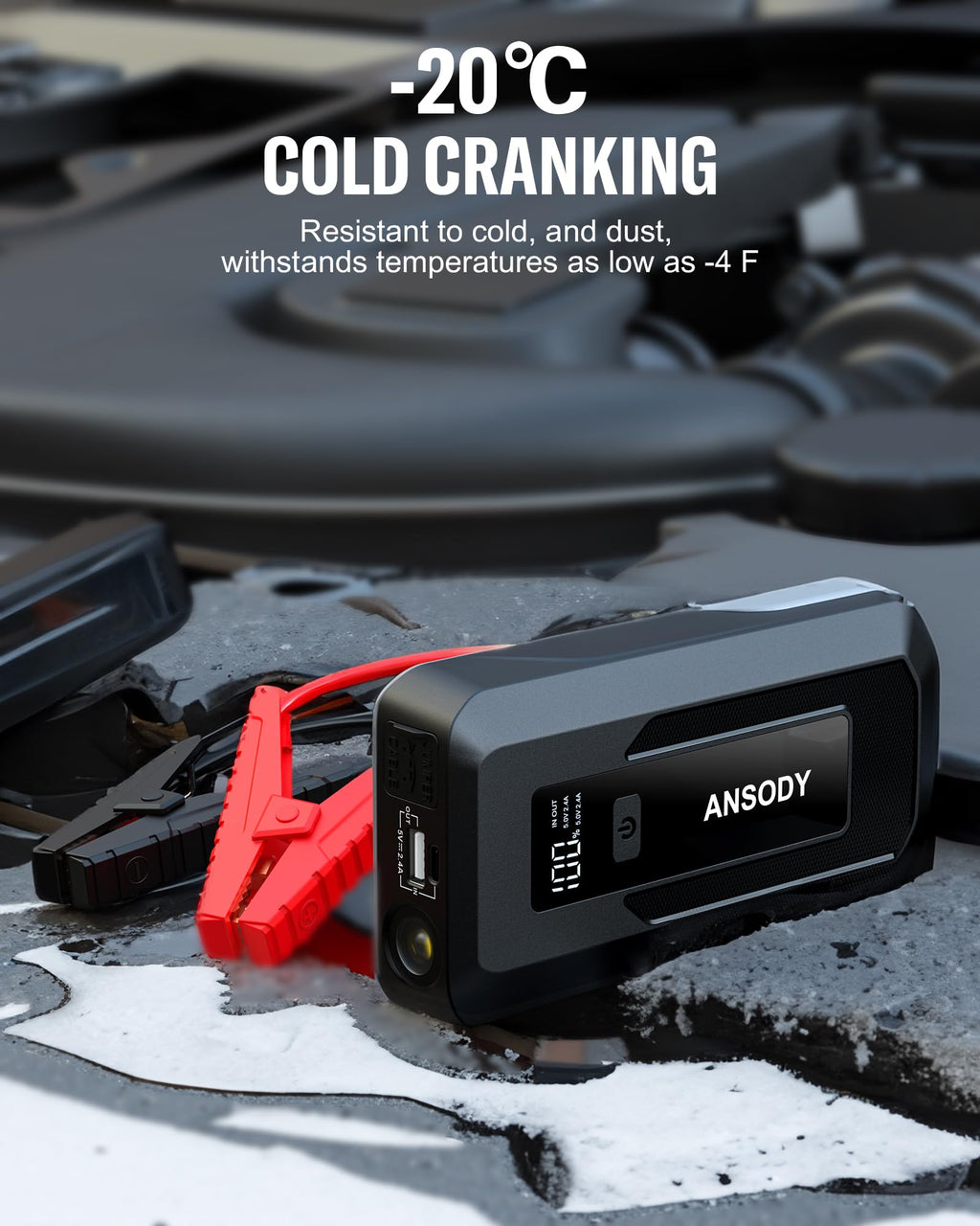 Ansody 3000A Starthilfe Powerbank PKW Mit HochleistungsStarthilfeMitKraftvollemStart LED