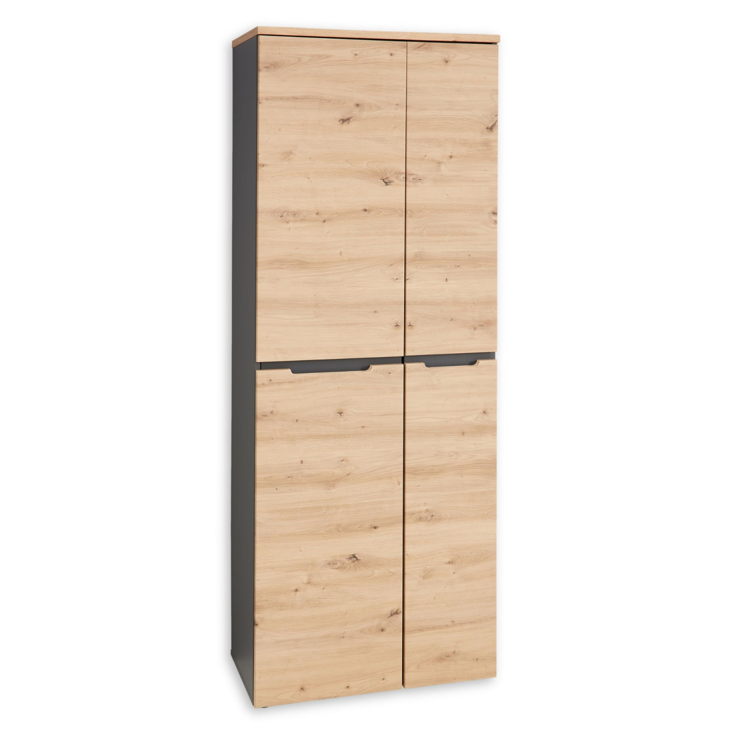 MEMPHIS Aktenschrank in Artisan Eiche Optik, Graphit - Moderner Büroschrank mit 2 Türen - 75 x 197 x 38 cm (B/H/T)