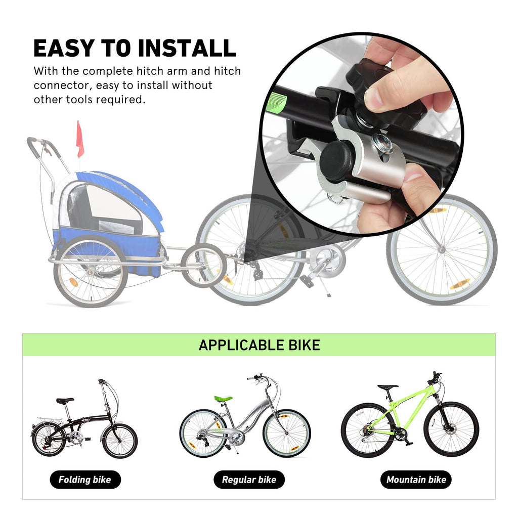 VORCOOL Universal Fahrrad Anhängerkupplung Aluminiumlegierung Linker Fahrrad Anhängerkupplung Adapter Befestigung Adapter für fahrradanhänger