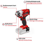 Einhell Akku-Schlagschrauber TE-CI 18/1 Li-Solo Power X-Change (Li-Ion, 18V, 0-2300 min-1, max. Drehmoment hart 140 Nm, Drehzahlregelelektronik, ohne Akku und Ladegerät)