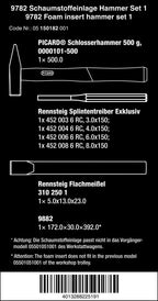 Wera 05150182001 9782 Schaumstoffeinlage, Hammer Set 1, 6-teilig