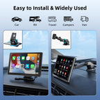 Wireless Carplay Display für Carplay & Android Auto, 9 Zoll Tragbarers Android Auto Display Car Play Bildschirm mit Rückfahrkamera, GPS Navigation, Sprachsteuerung, Bluetooth, Mirror Link, FM, AUX