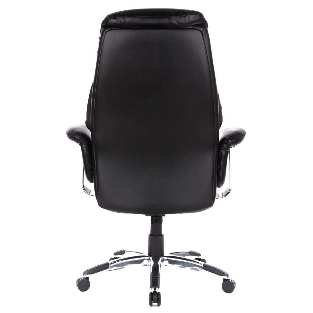hjh OFFICE 608200 XXL Chefsessel Prado Leder Schwarz Bequemer Bürosessel mit Dicker Polsterung, hohe Rückenlehne