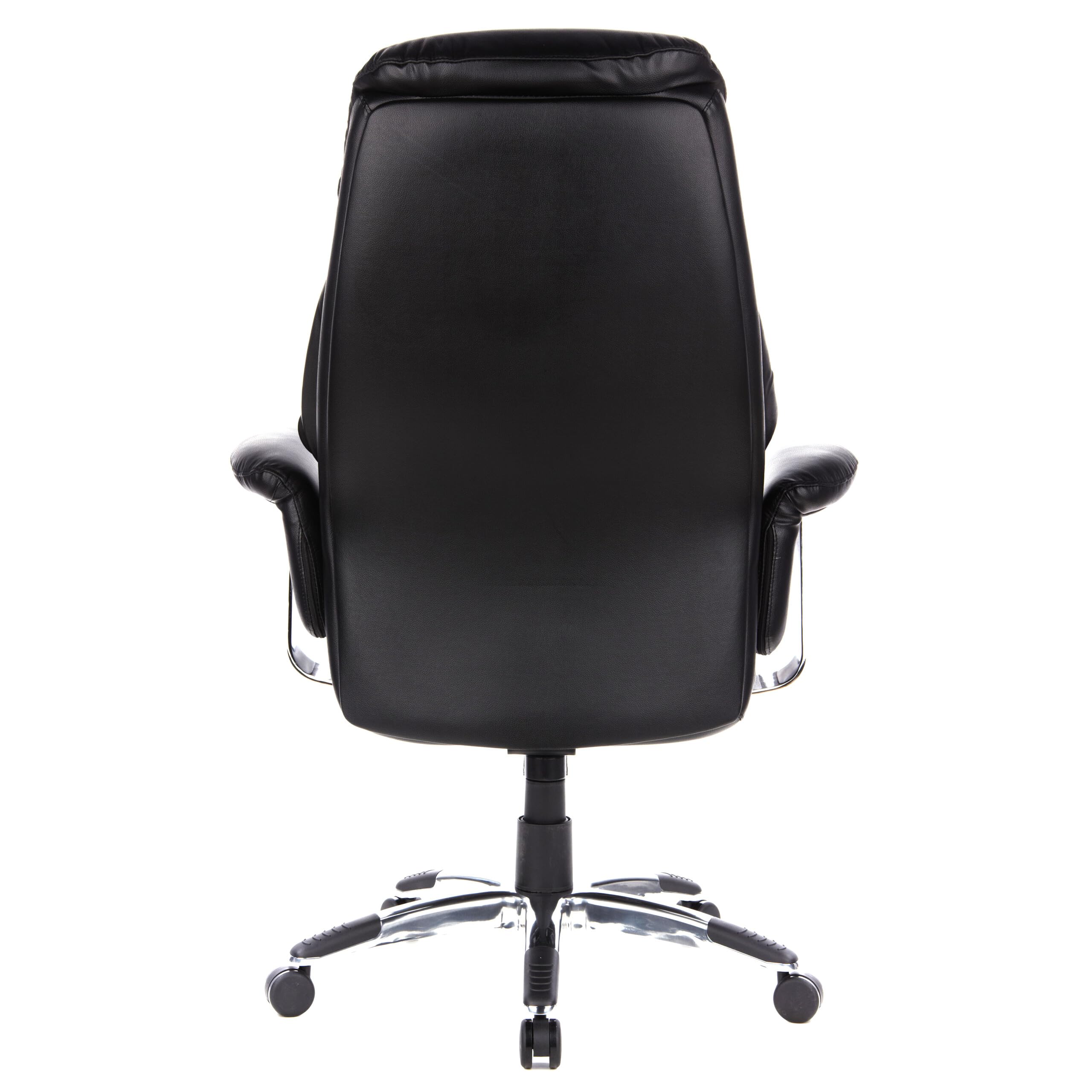hjh OFFICE 608200 XXL Chefsessel Prado Leder Schwarz Bequemer Bürosessel mit Dicker Polsterung, hohe Rückenlehne