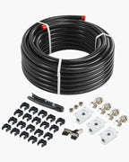 VEVOR Luftkompressor-Leitungssatz, 30,48 m x 19,05 mm Druckluftschlauch, HDPE-Aluminium-Druckluftrohrsystem, auslaufsicher, Druckluftleitungs-Schlauchsatz für Garagen und Werkstätten, schwarz