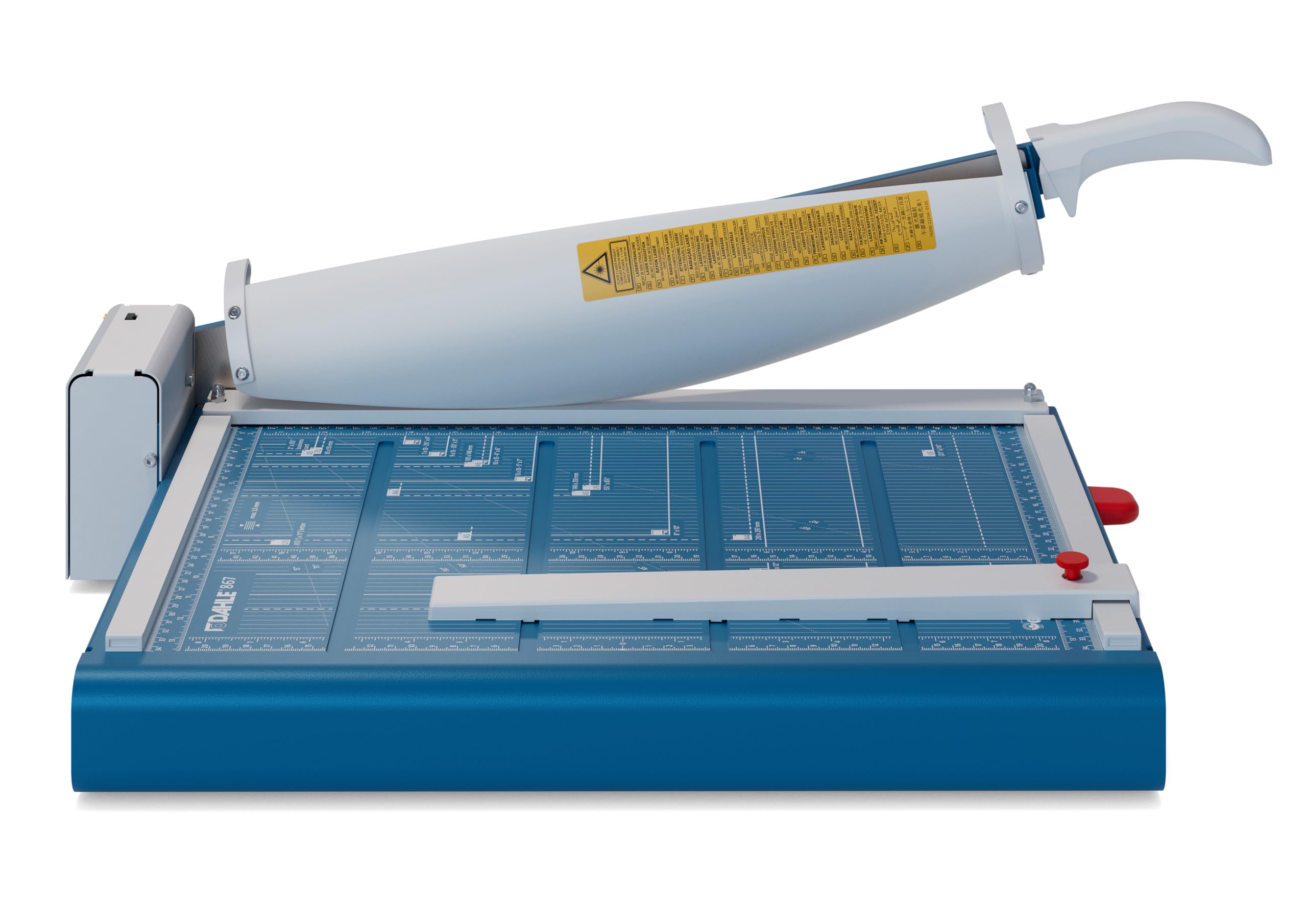 Dahle 867 Hebel-Schneidemaschine mit Sicherheitsautomatik (460 mm bis DIN A3, Schnitthöhe 3,5 mm, Metalltisch) Blau