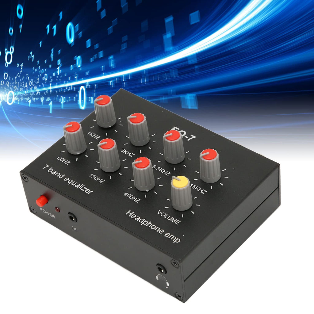 7-Band-Auto-Audio-Equalizer, 3,5-mm-Eingang -Ausgang Eingang 12 DB High Bass-Einstellung Zweikanal-Digital-Equalizer