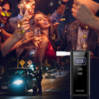 Milduall Alkoholtester Polizeigenau, Professioneller Alkoholmessgerät mit digitaler LCD-Anzeige Promillemessgerät Atemalkoholtester mit 10 Mundstücken, Gradgenauigkeit für Outdoor Patry