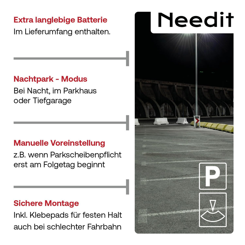 Needit Park Lite Elektronische Parkscheibe Vollautomatisiert Für Autofahrer Premium