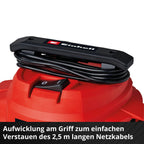 Einhell Nass-Trockensauger TC-VC 1812/1 S (1250 W, 180 mbar, 4 Lenkrollen, 12 L Behälter, inkl. Fugen- & Kombidüse, Schaumstofffilter, Schmutzfangsack & Filterbeutel)