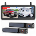 Solar Rückfahrkamera Kabellose 2-Kamera System: 2-Min Installation, 7,2“ 1080P HD Split-Screen Monitor mit Dual-Antennen, Stabile Signal, IP69K wasserdichte Rückfahrkameras für LKW, Wohnmobil, Camper