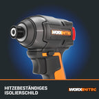 WORX Nitro Akku-Schlagschrauber 20V WX265.9 - leistungsstarker Brushless Motor - 3 Geschwindigkeitsstufe & 2 Modi - 200Nm Drehmoment - 3400 U/min - leicht & kompakt - ohne Akku & Ladegerät