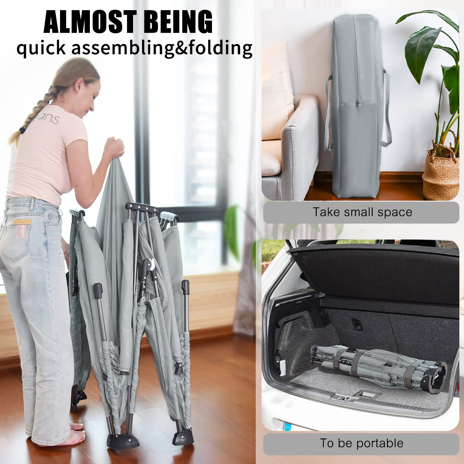 Baby Laufgitter faltbar, Heyo.Ja großer Spielhof, Laufgitter für Babys und Kleinkinder, Spiel Stifte für Babys und Kleinkinder mit Tor, tragbarer Laufstall für drinnen und draußen (120 x 120 x 68 cm)