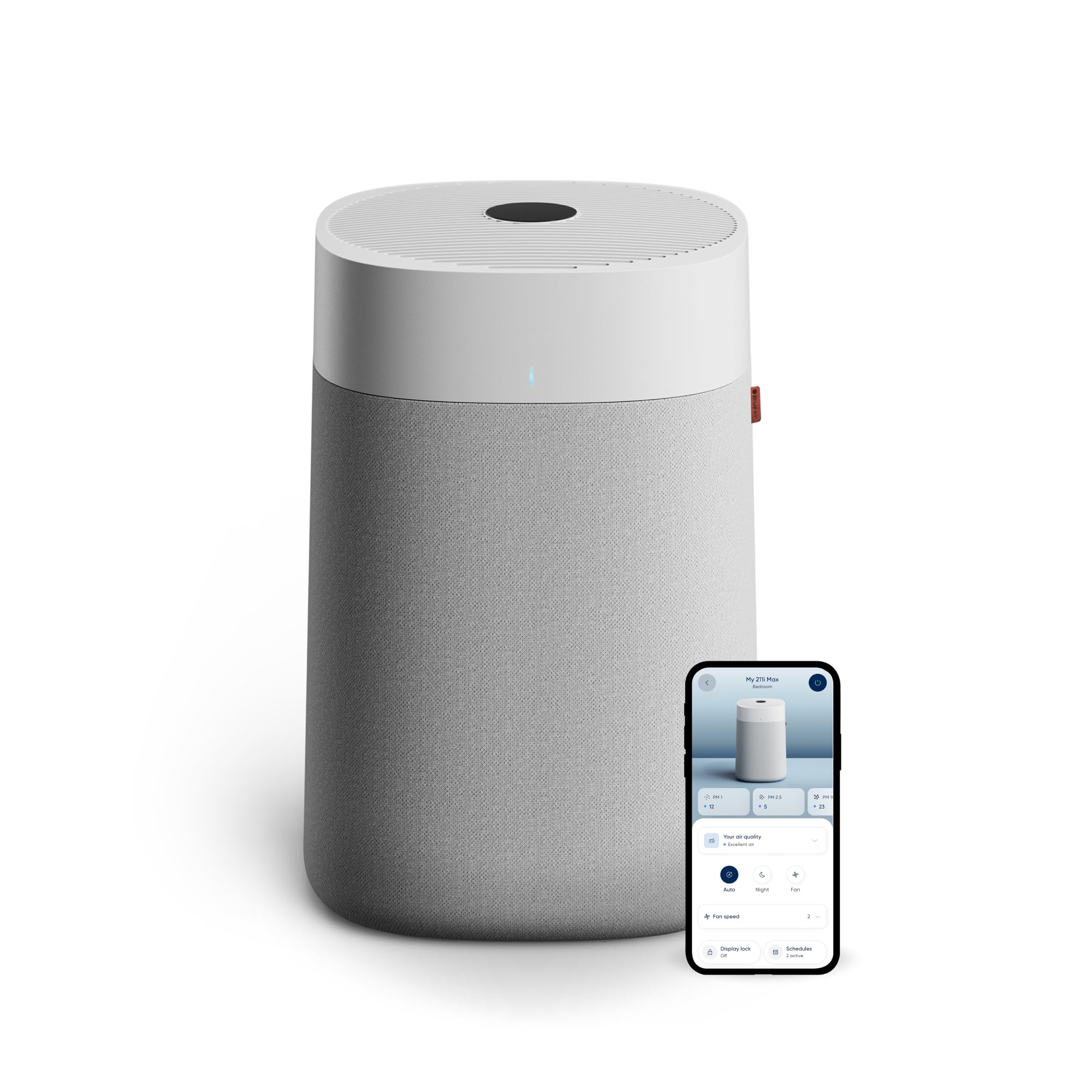 BLUEAIR Blue Pure 211i Max Luftreiniger für große Räume bis 141 m² – Smart, leise, mit HEPASilent-Technologie – entfernt Allergene, Tierhaare, Rauch, Staub und Schimmel – ideal für Zuhause & Haustiere