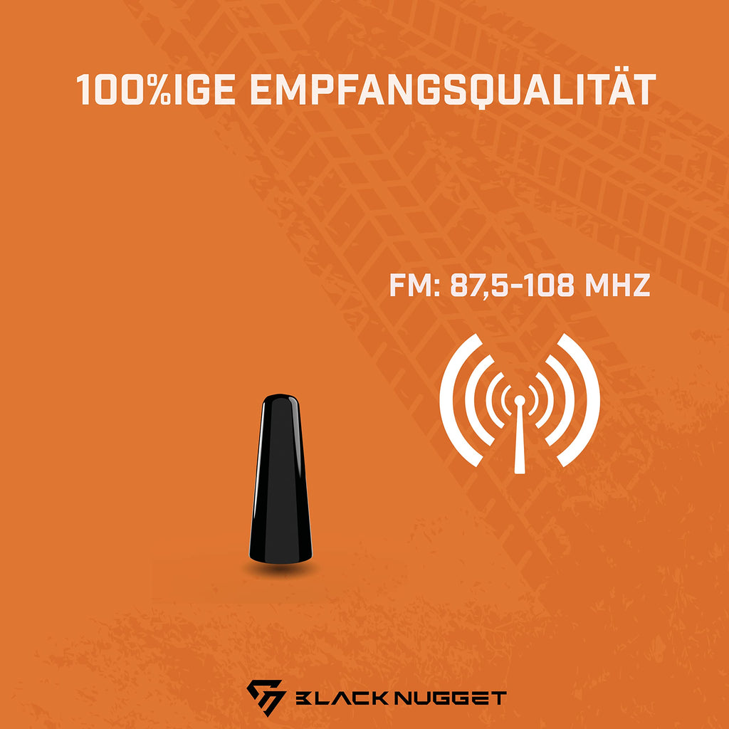 BlackNugget® Autoantenne 3cm - Universal Kfz Antenne - Dachantenne mit erstklassiger Empfangsqualität - Kurze Autoantennen für AM & FM Empfang - DAB Antenne Auto - Kurzstabantenne