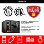 Master Lock Tresor Feuerfest und Wasserdicht mit Zahlencode, Dreifacher Schutz - Flug, Feuer und Flut, elektronische Kombination, 22,8L, 34.8 x 41.5 x 49.1 cm