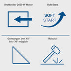Scheppach Trennschneider MT150 Metallsäge Metall Kappsäge mit Softstart Gehrungssäge | Schnitthöhe max. 115mm | 2600W Leistung | 4200 min-1 | Trennscheibe Ø 355 x 25,4 mm | Neigungswinkel 0-45°