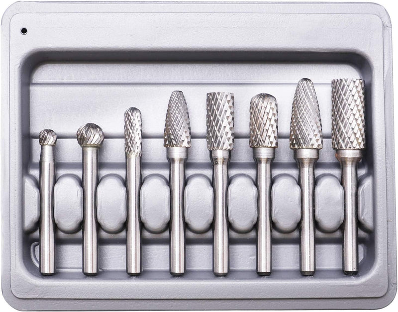 Wolframstahl Fräser, SPTA 8-Teilig Frässtifte 6mm Schaft Bit zum Holz Metall Marmor schnitzen, schleifen, gravieren usw, Bohren Tools, geeignet für Bohrmaschine, Multifunktionswerkzeug -CTBSET