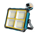 Eraylife LED Baustrahler Akku 100W mit Doppeltem Solarpanel, Tragbare LED Strahler Akku 12000mAh, 5 Modi/ 288 LEDs/ IP66/ Abstimmbar Arbeitsleuchte für Notfälle, Baustelle, Garage, Camping