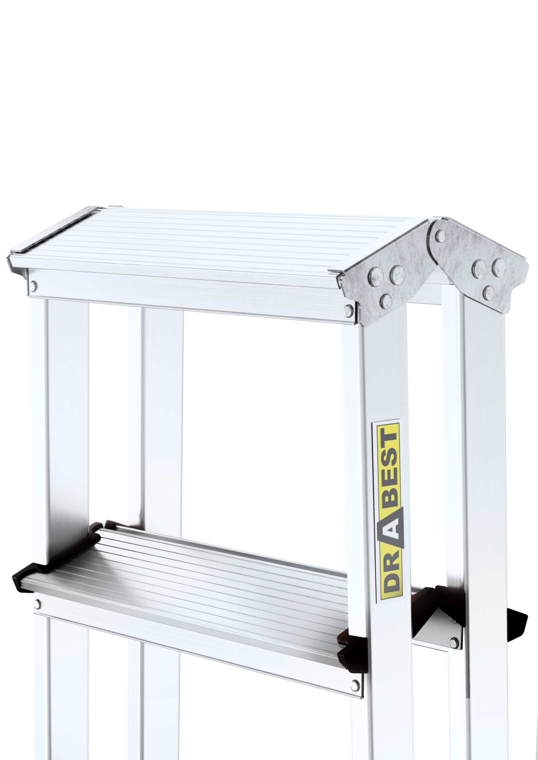 DRABEST Trittleiter Klapptritt Alu Leiter Klappbar Beidseitig Mehrzweckleiter 2 x 6 Stufig bis 125 kg Belastbar